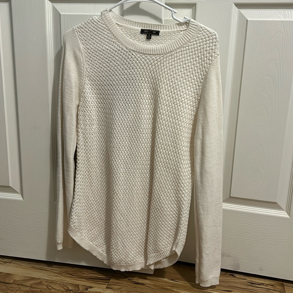 Cream Sweater with Elbow Patches